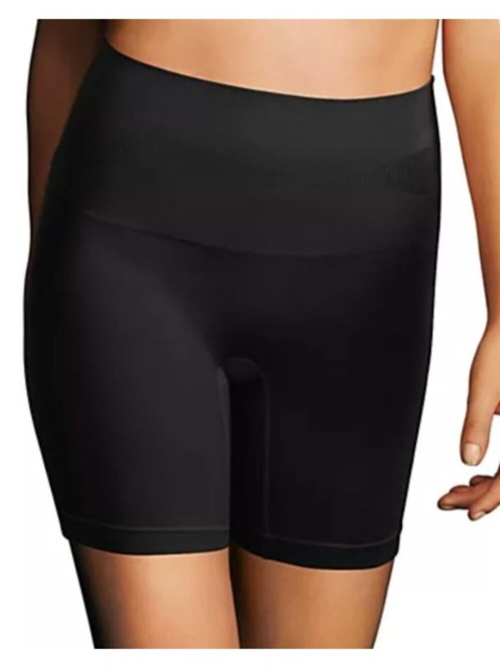 Maidenform High-Waisted Thigh Slimmer Shapewear Shorts – Black, Size Large